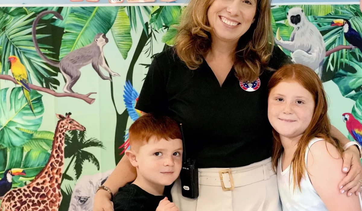 Dr. Catherine Rodriguez, Head of School at Dreamers Academy with students Captain Santucci, 5, starting kindergarten and Dot Santucci, 7, going into the 2nd grade who loves science. Dreamers Academy is a dual-language public charter school located in north Sarasota that opened in 2021. Continuing it's expansion, the school is projected to have 1,200 students by the year 2028 with grades K‑8. For more information visit dreamersacademy.org
— Thomas Bender/Sarasota Herald-Tribune