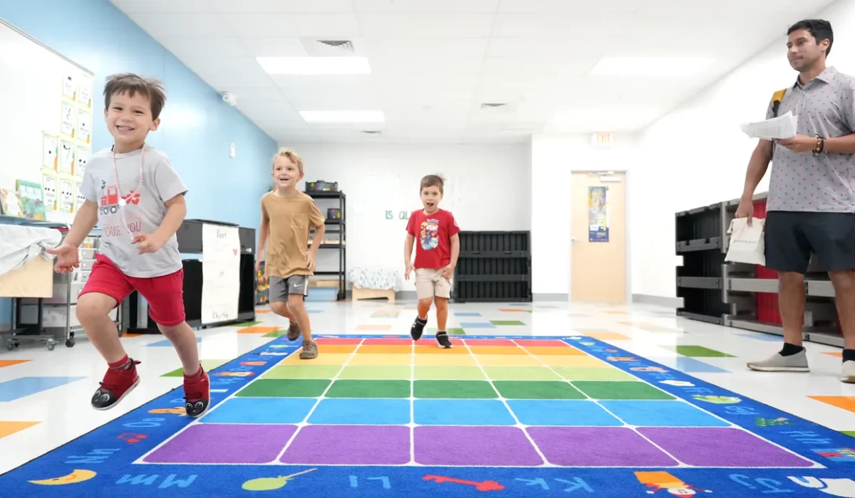 Having some fun in the music room, Kai Nakayama, 3, Malakai Miller, 5, and Keanu Nakayama, 5, who will both will attend kindergarten, as dad Mr. Nakayama, looks on. Dreamers Academy is a dual-language public charter school located in north Sarasota that opened in 2021. Continuing it's expansion, the school is projected to have 1,200 students by the year 2028 with grades K‑8. For more information visit dreamersacademy.org
— Thomas Bender/Sarasota Herald-Tribune
