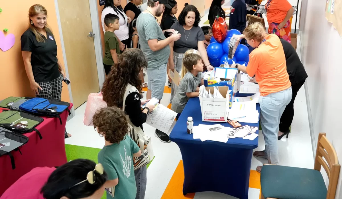 Dreamers Academy held it's open house on Wednesday, August 6, 2025. Dreamers Academy is a dual-language public charter school located in north Sarasota that opened in 2021. Continuing it's expansion, the school is projected to have 1,200 students by the year 2028 with grades K‑8. For more information visit dreamersacademy.org
— Thomas Bender/Sarasota Herald-Tribune